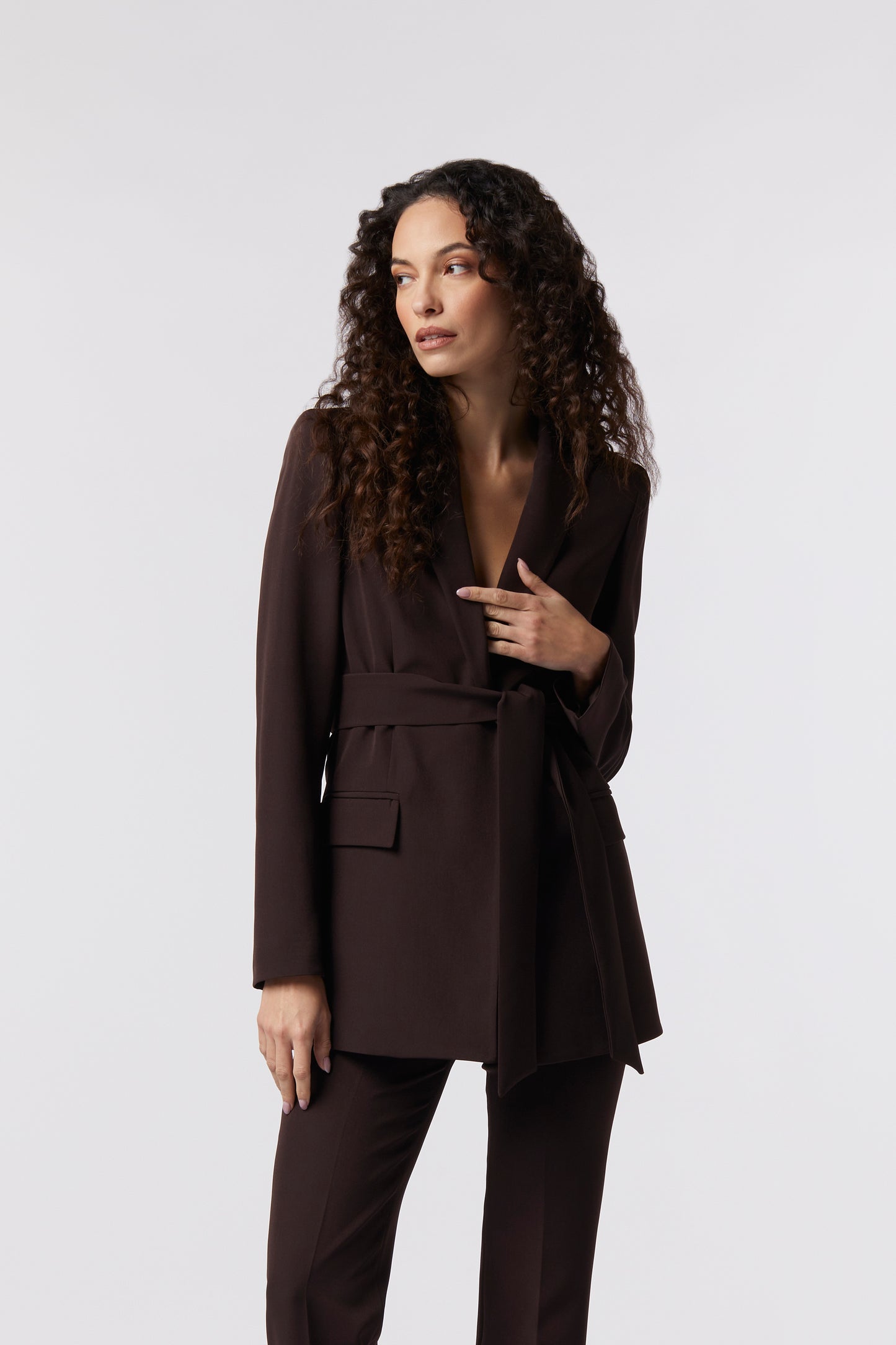 Giacca con cintura – Tessuto Stretch