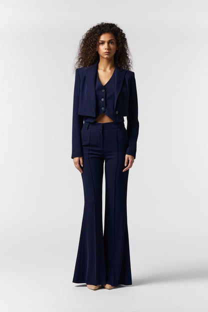 Coordinato Giacca corta, Gilet e Pantalone Zampa larga - Kady