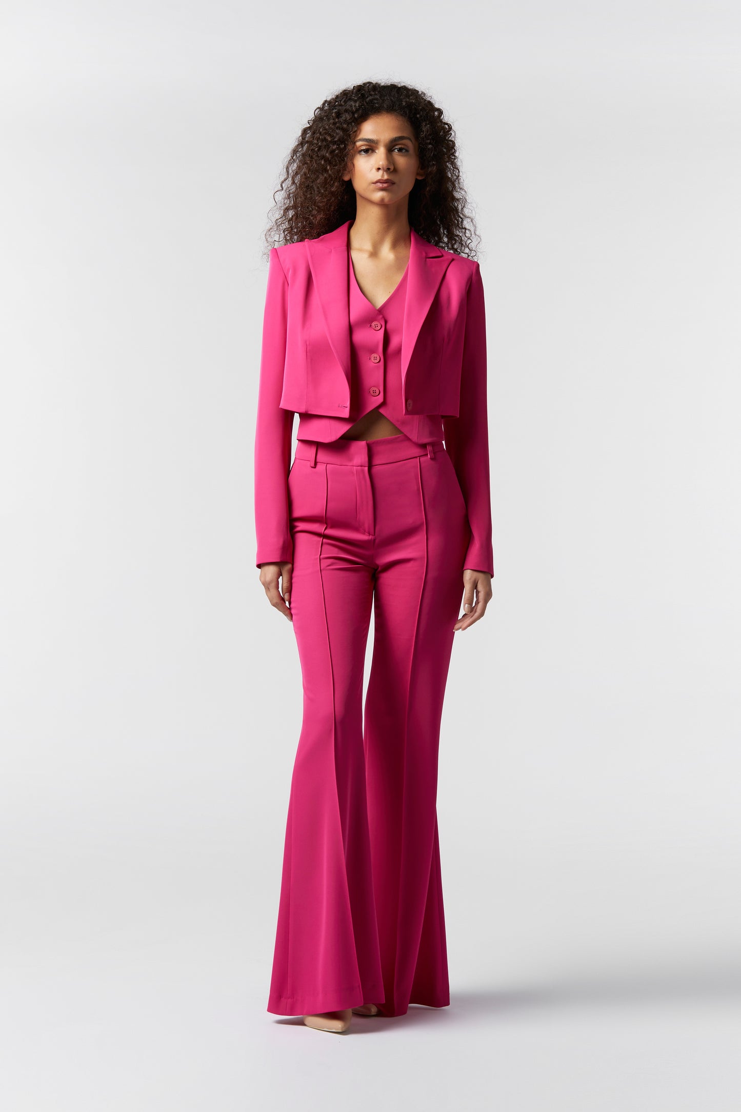 Coordinato Giacca corta, Gilet e Pantalone Zampa larga - Kady