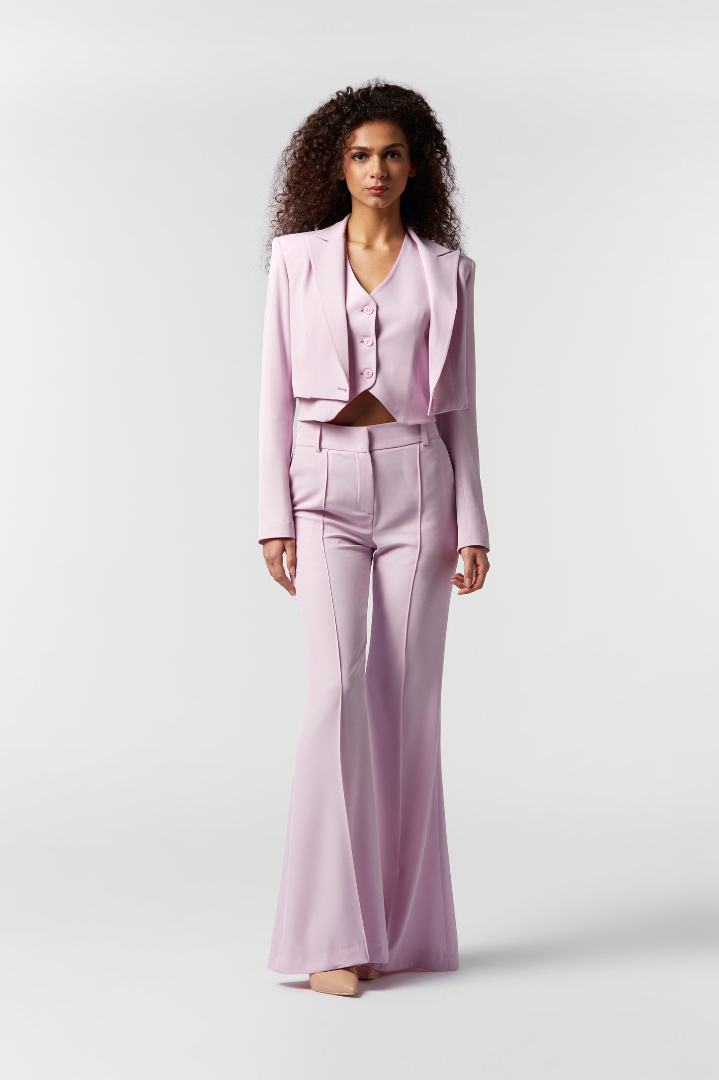Coordinato Giacca corta, Gilet e Pantalone Zampa larga - Kady