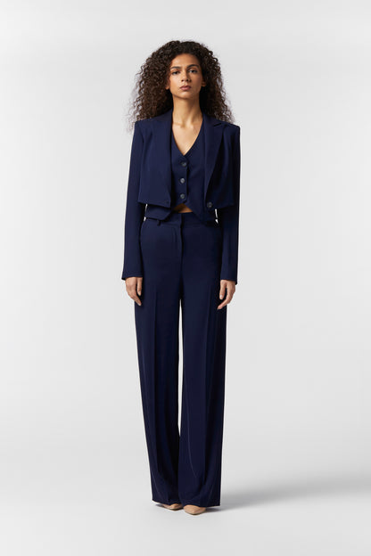 Coordinato Giacca Corta, Gilet e Pantalone Palazzo - kady