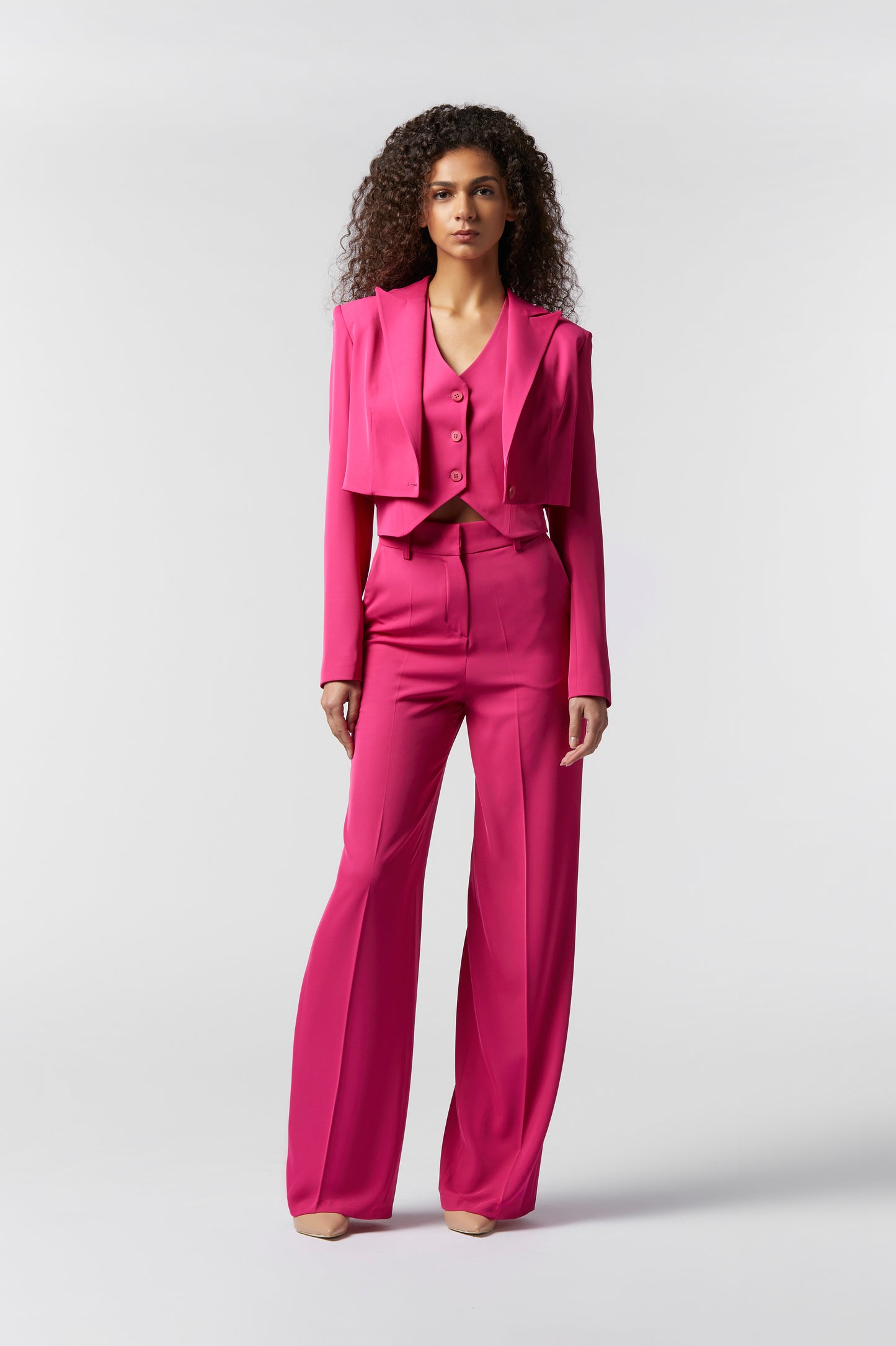 Coordinato Giacca Corta, Gilet e Pantalone Palazzo - kady