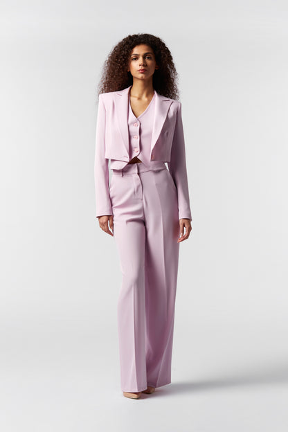 Coordinato Giacca Corta, Gilet e Pantalone Palazzo - kady