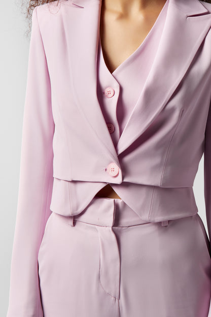 Coordinato Giacca Corta, Gilet e Pantalone Palazzo - kady