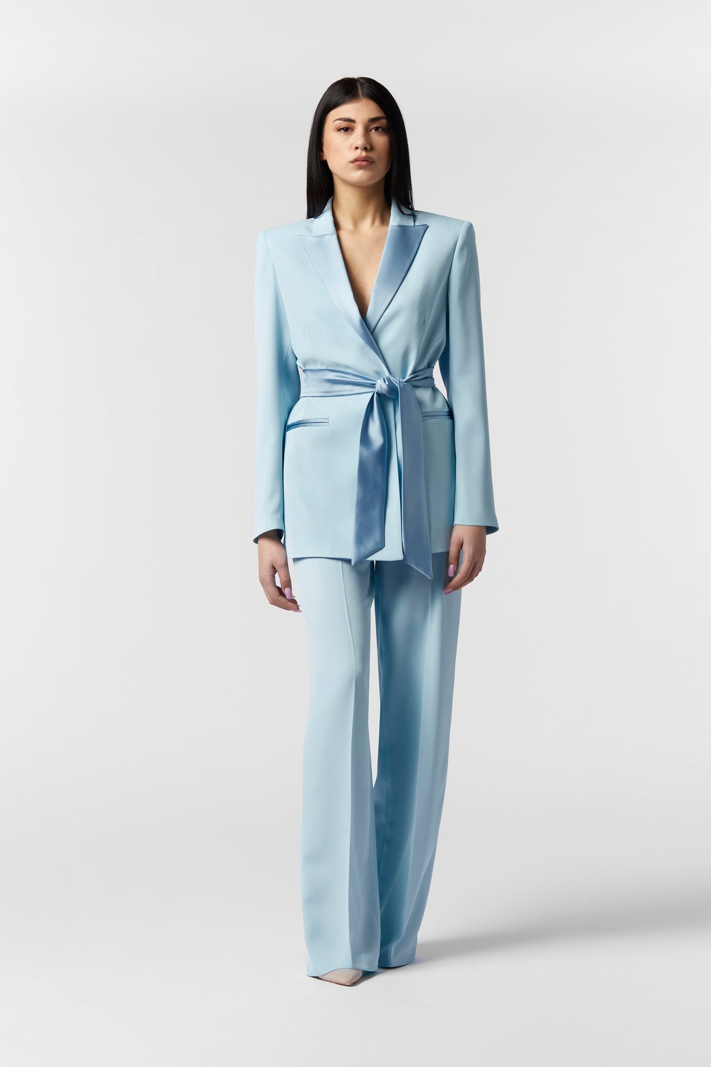 Tailleur Giacca con cintura in raso e Pantalone Palazzo - Kady