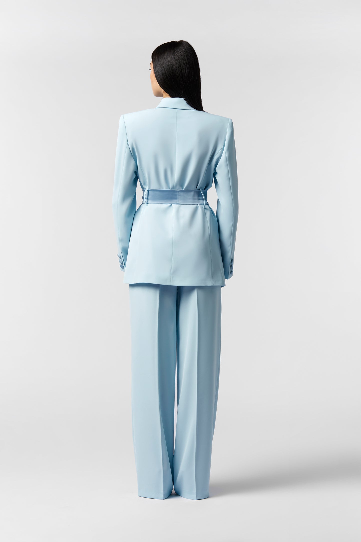 Tailleur Giacca con cintura in raso e Pantalone Palazzo - Kady