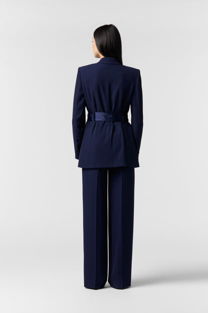 Tailleur Giacca con cintura in raso e Pantalone Palazzo - Kady