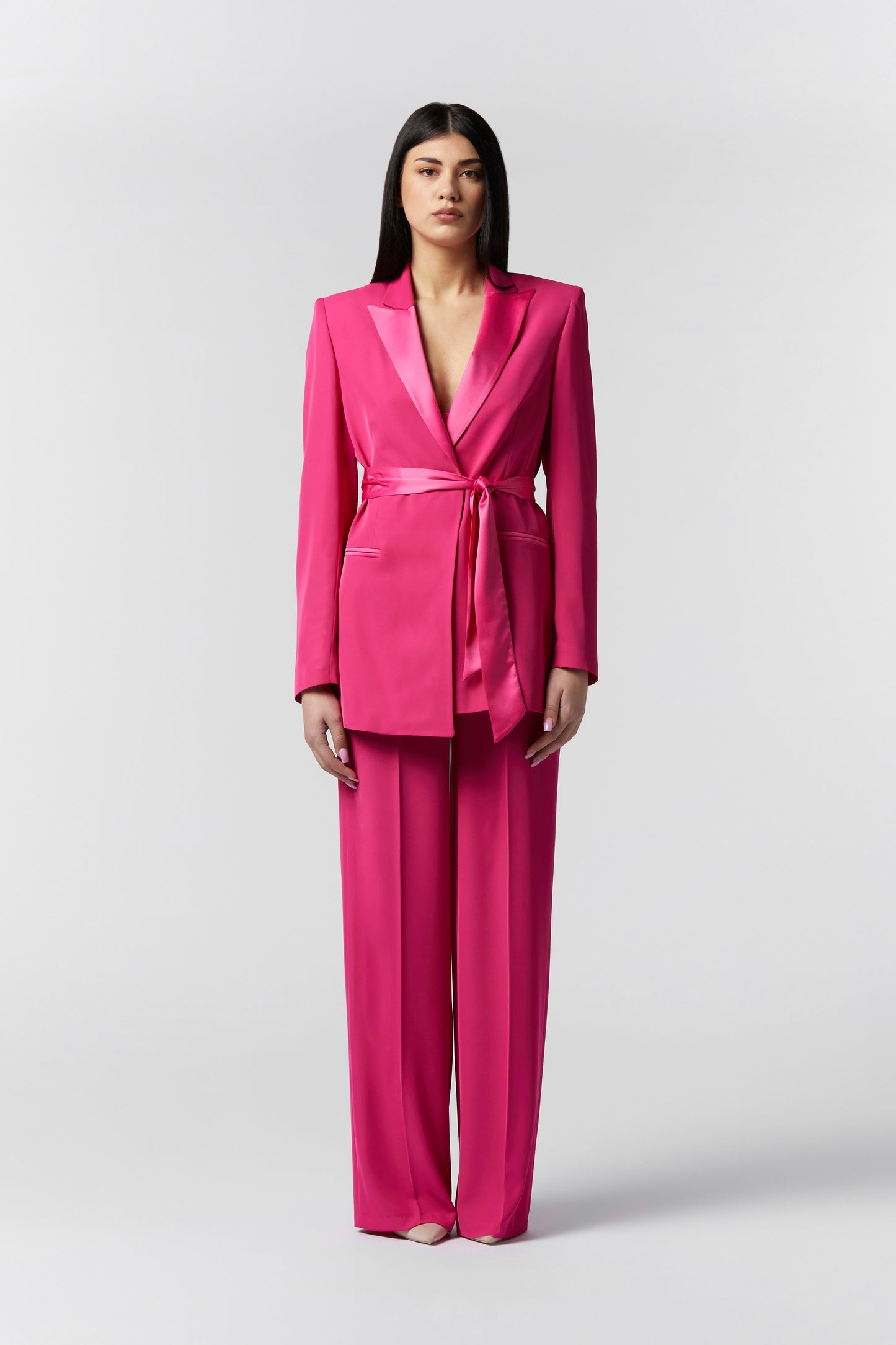 Tailleur Giacca con cintura in raso e Pantalone Palazzo - Kady