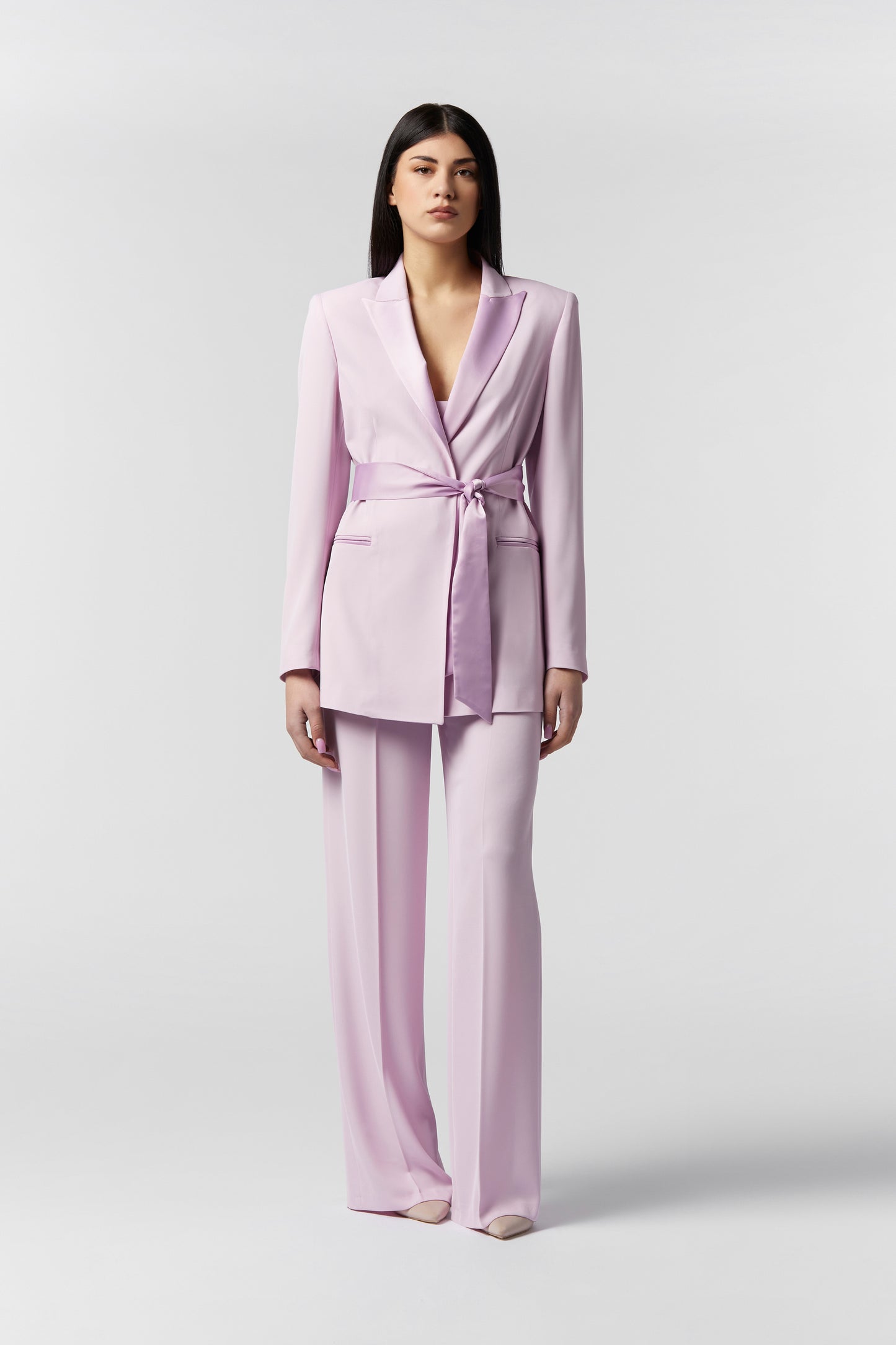 Tailleur Giacca con cintura in raso e Pantalone Palazzo - Kady