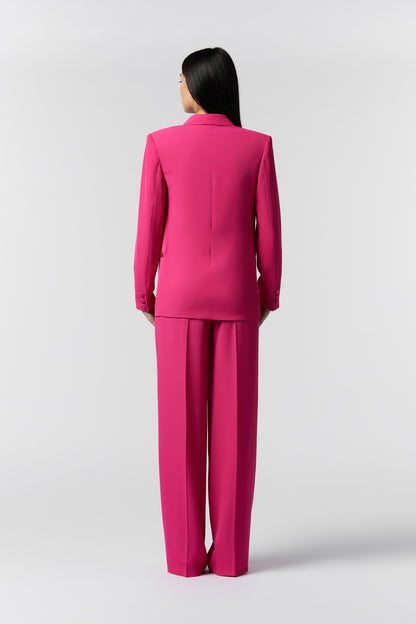 Tailleur Giacca monopetto rever raso e Pantalone palazzo – Kady