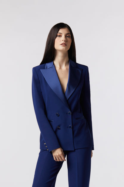 Giacca doppiopetto rever raso – Tessuto Stretch