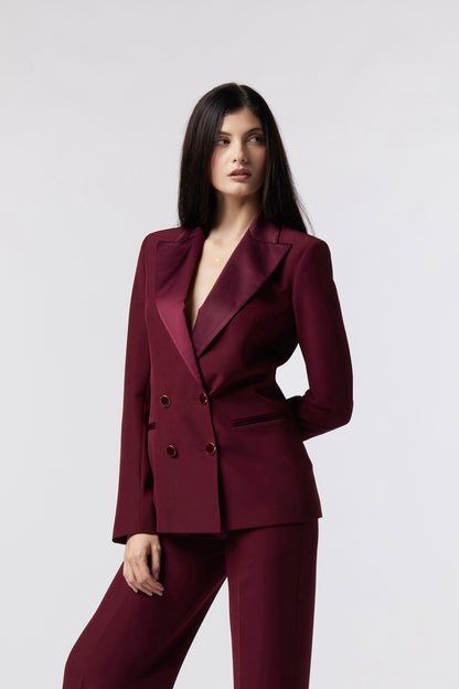 Giacca doppiopetto rever raso – Tessuto Stretch