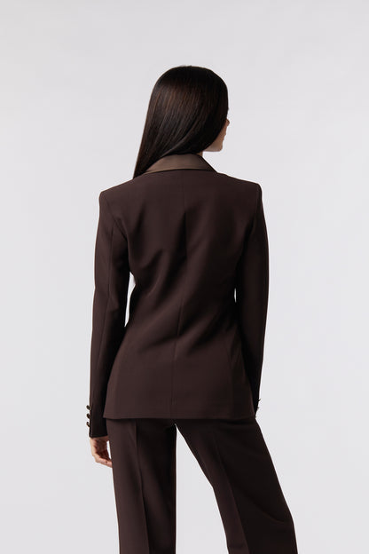 Giacca doppiopetto rever raso – Tessuto Stretch