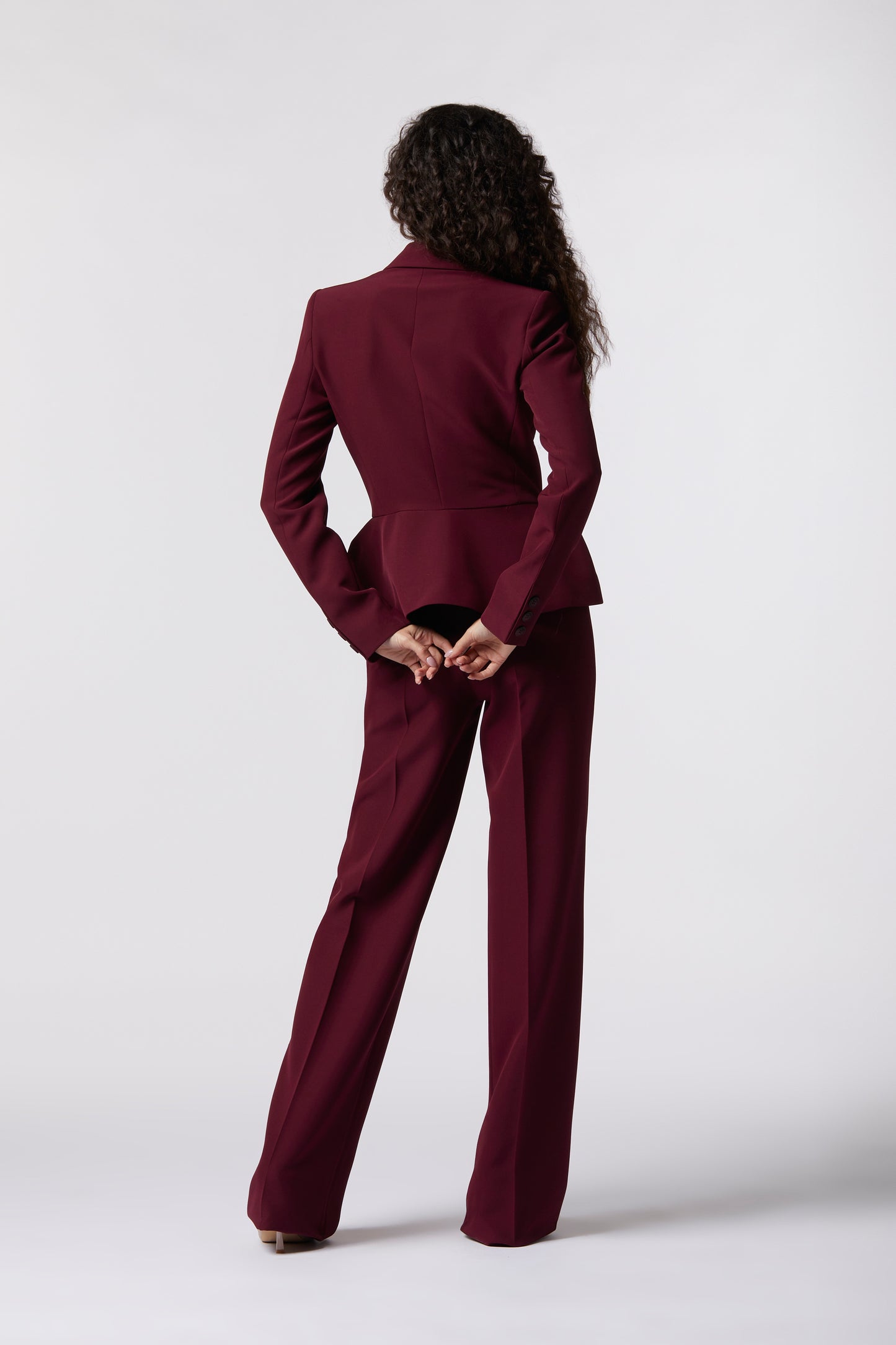 Tailleur Giacca monopetto e Pantalone palazzo – Tessuto Stretch