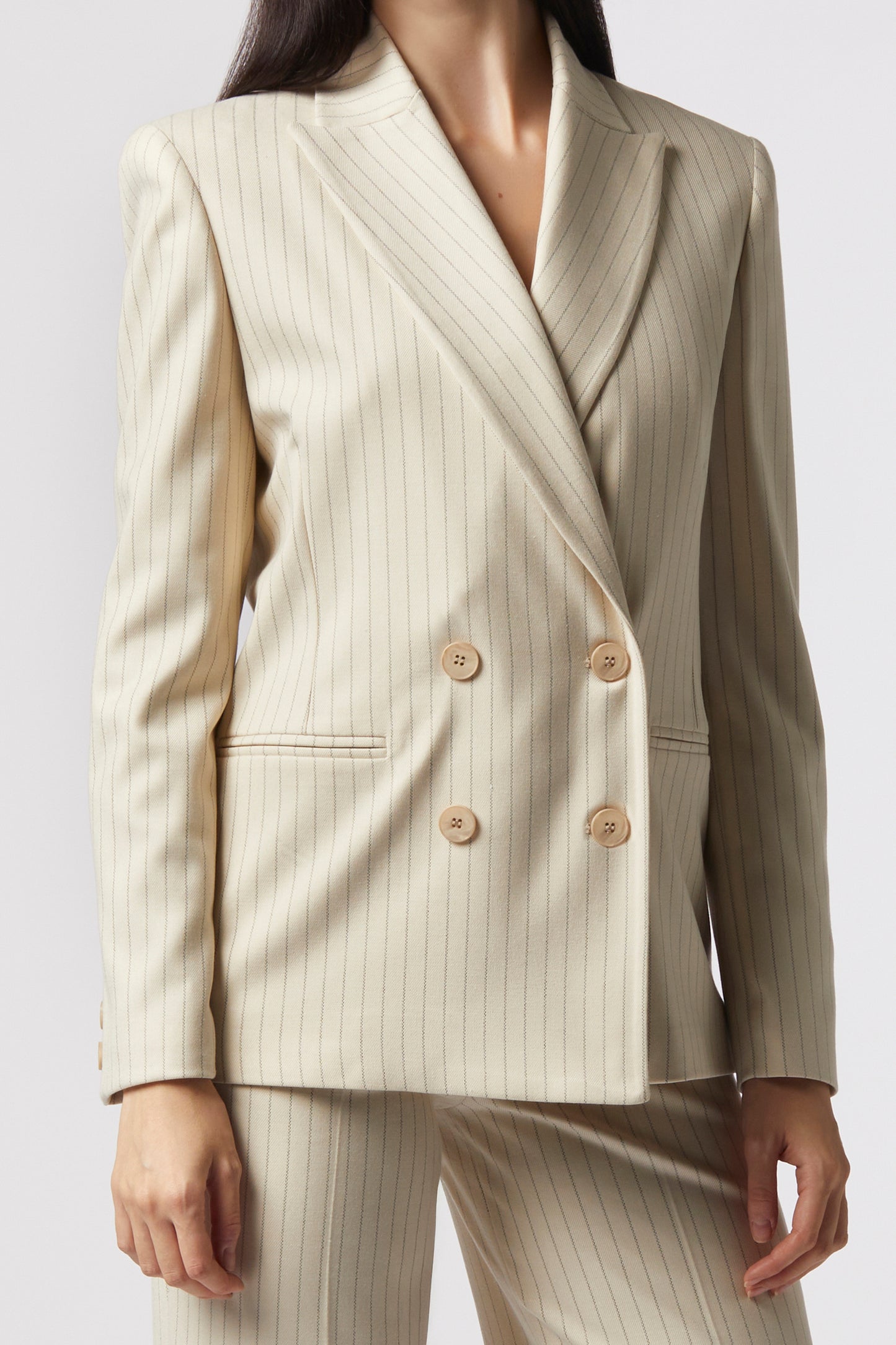 Tailleur Giacca doppiopetto e Pantalone palazzo – Gessato Lurex