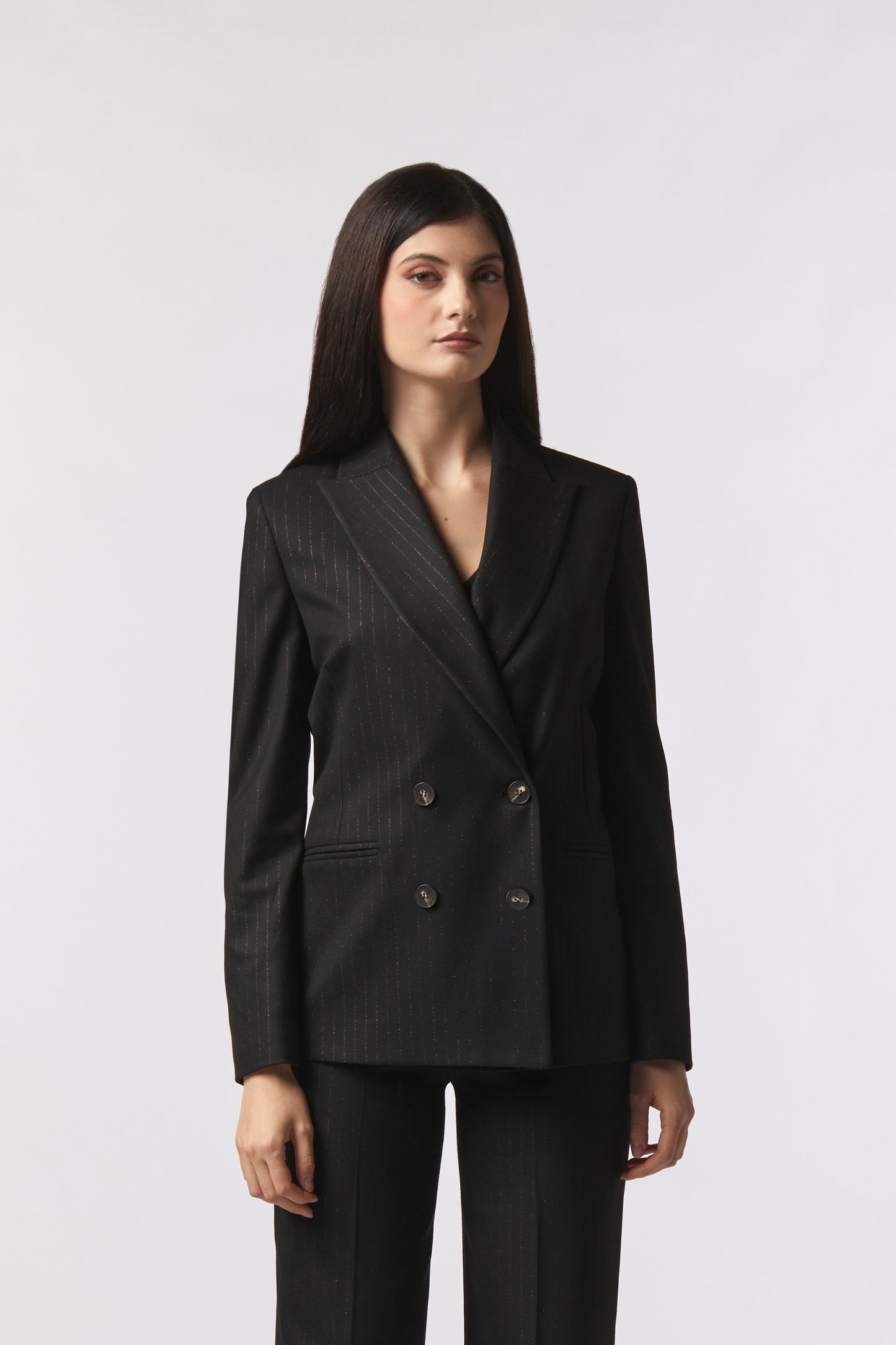 Giacca doppiopetto – Gessato Lurex