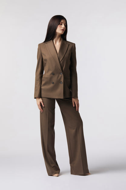 Tailleur Giacca doppiopetto e Pantalone palazzo – Gessato Lurex