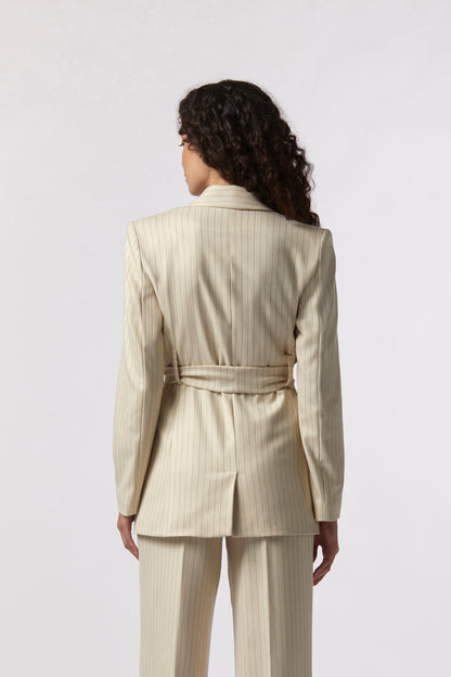 Giacca con cintura – Gessato Lurex