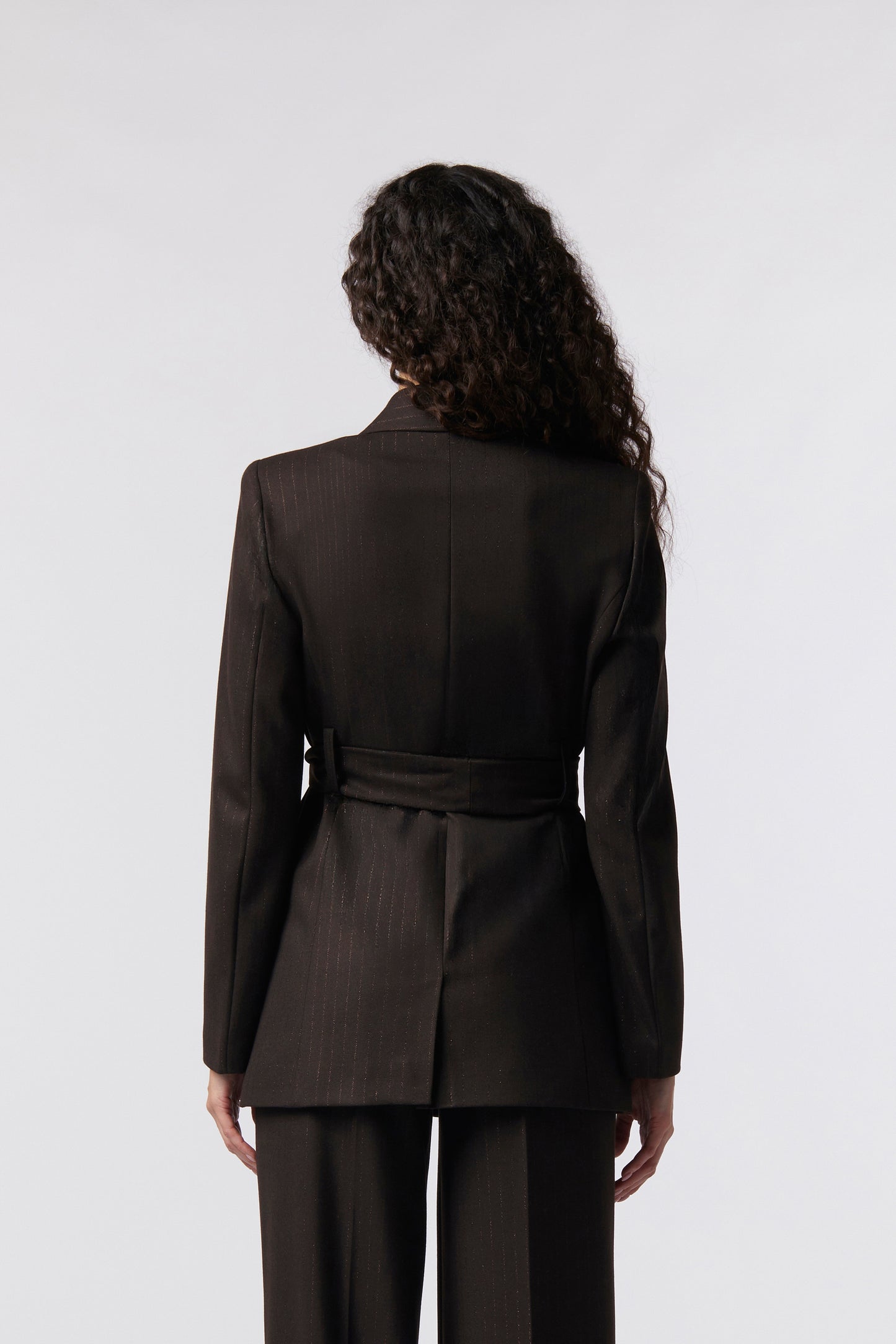 Giacca con cintura – Gessato Lurex