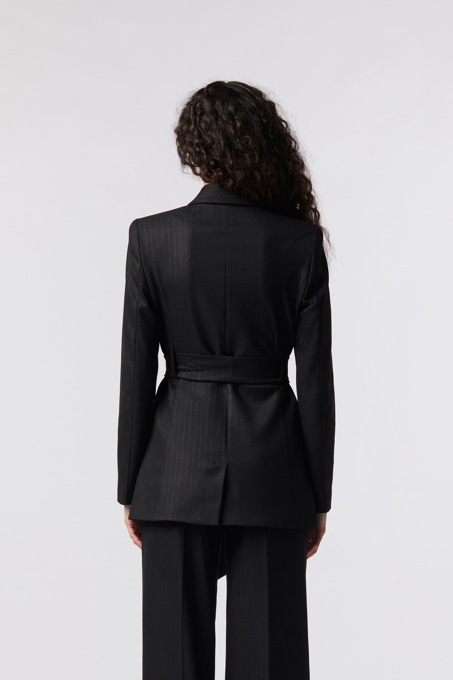 Giacca con cintura – Gessato Lurex