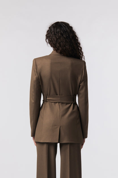 Giacca con cintura – Gessato Lurex