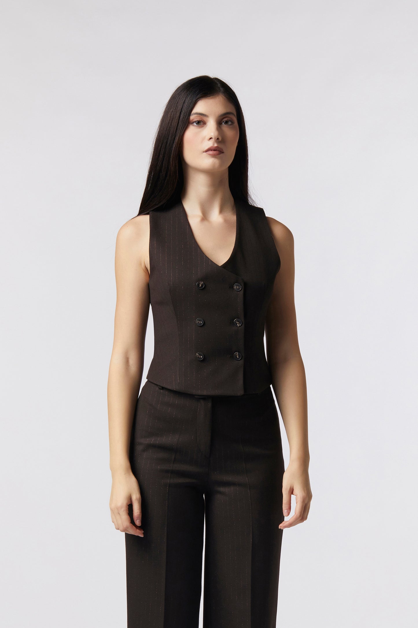 Gilet doppiopetto - Gessato Lurex