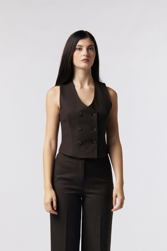 Gilet doppiopetto - Gessato Lurex