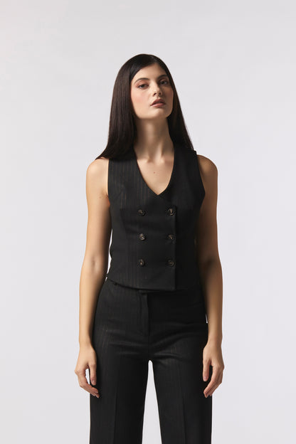 Gilet doppiopetto - Gessato Lurex