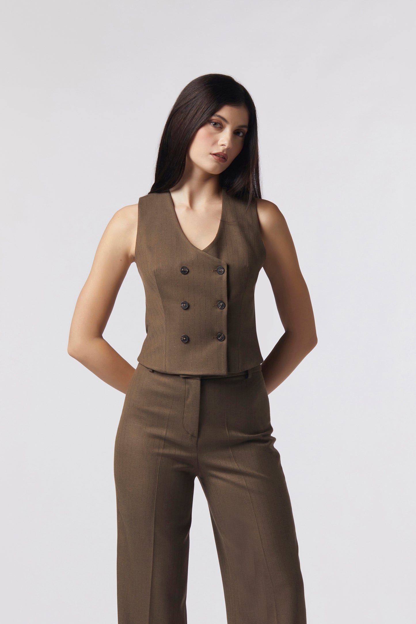 Gilet doppiopetto - Gessato Lurex