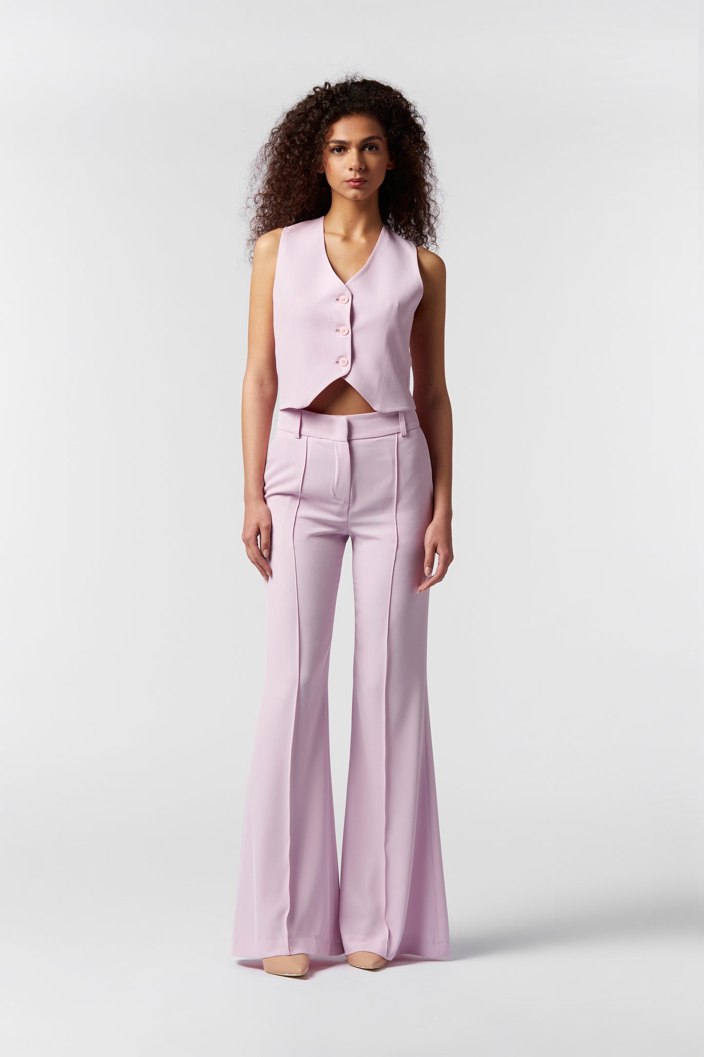 Coordinato Giacca corta, Gilet e Pantalone Zampa larga - Kady