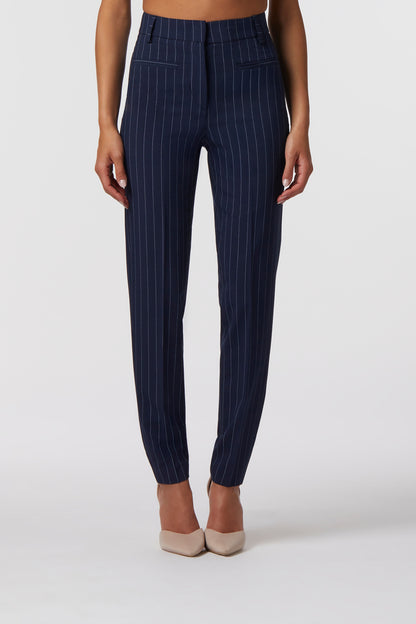 Pantalone Slim | Tessuto Gessato