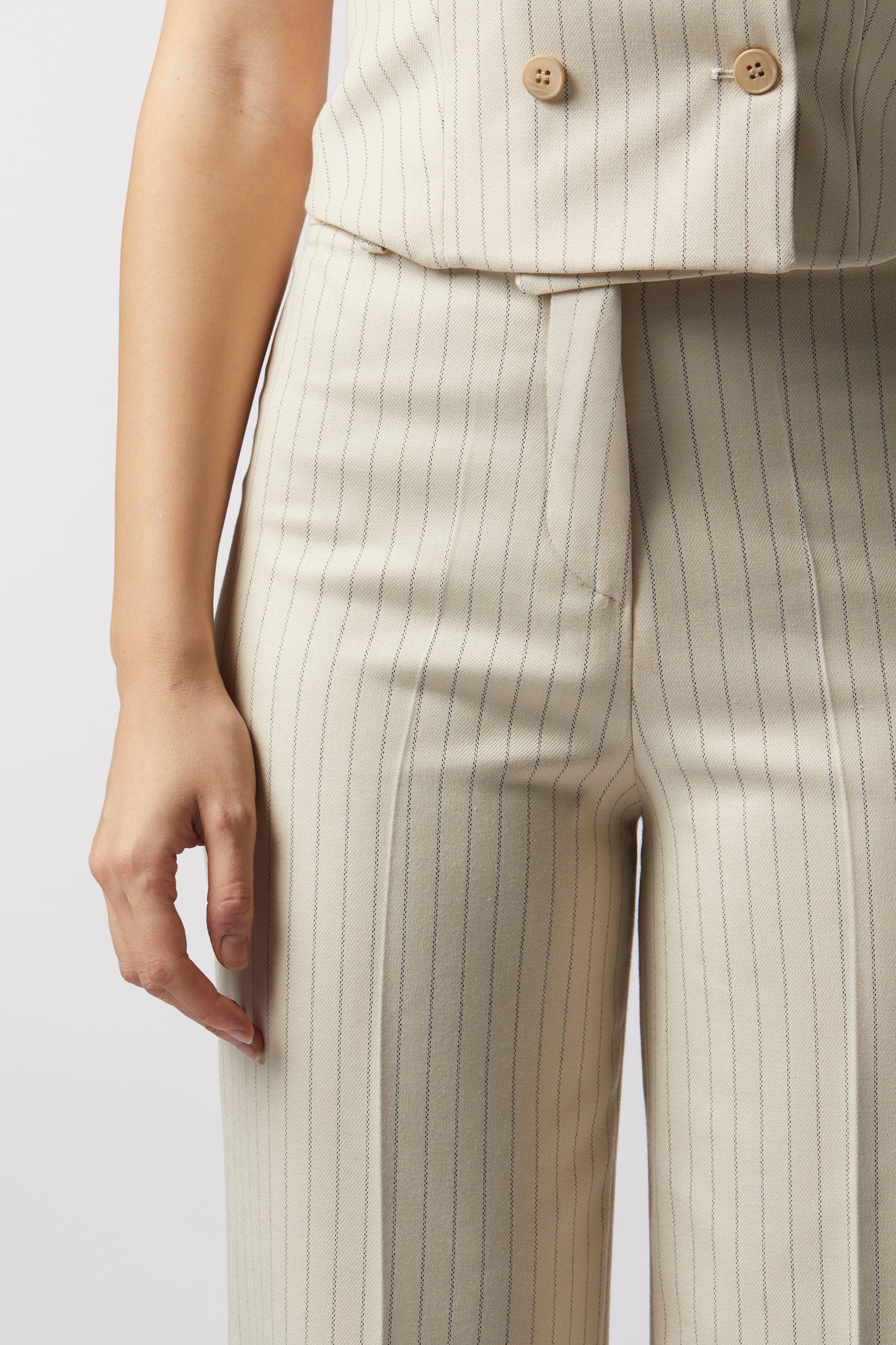 Tailleur Giacca doppiopetto e Pantalone palazzo – Gessato Lurex